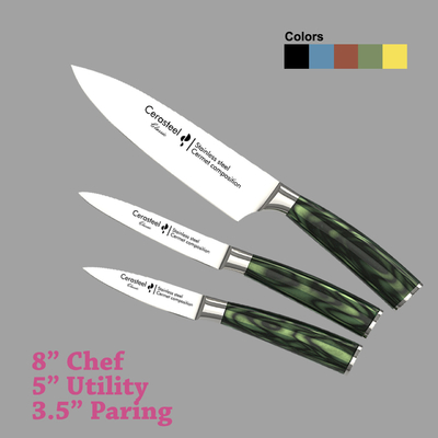 Cerasteel Knife Set(3.5''Paring,5''Utility 8&quot;Chef)