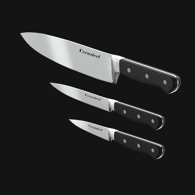 Cerasteel Knife 3 Set(3.5''paring, 5''utility, 8''chef )