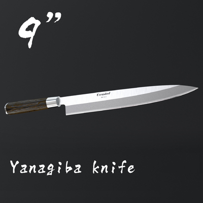 9 Inch Beech Wood Handle Cerasteel Yanagiba Sushi Knife
