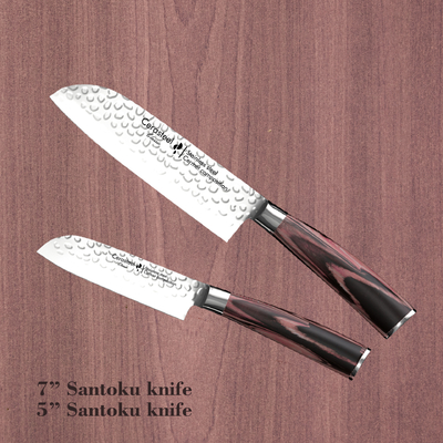 Cerasteel Knife 2 Set 5'' Santoku , 7'' Santoku