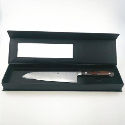 Santoku Damascus Kitchen Knives , Red Pakka Wood Handle Japanese Cooking Knives