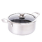 24cm 3 Ply Stainless Steel Non Stick Casserole Pot With Glass Lid